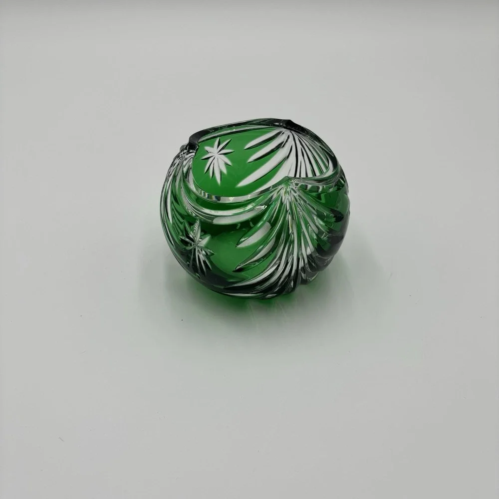 Vintage Lenox Emerald Green‎ Bowl LC76 Cut Star / Swag Discontinued